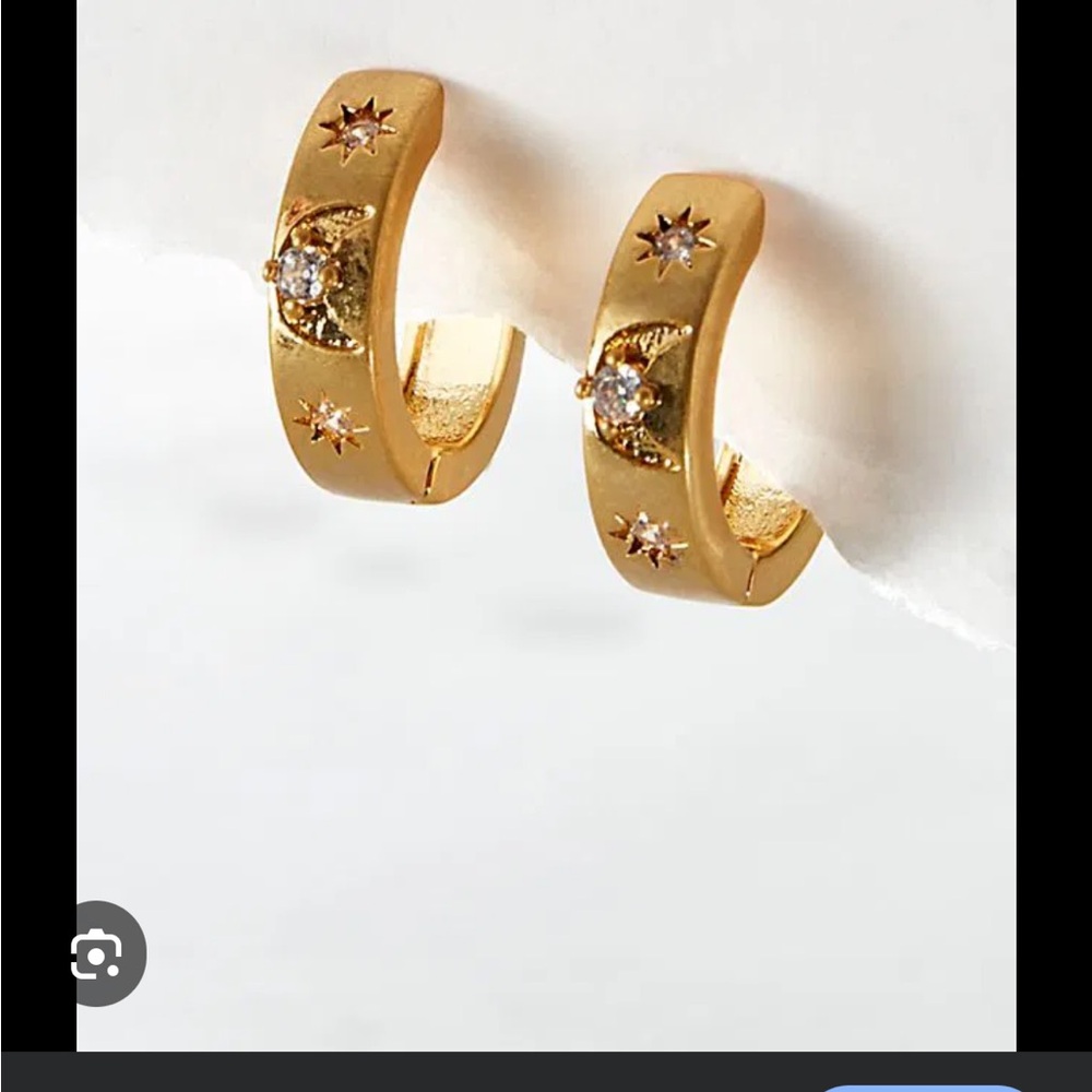 ISO FREE PEOPLE STARGAZING GOLD PLATED HOOPS